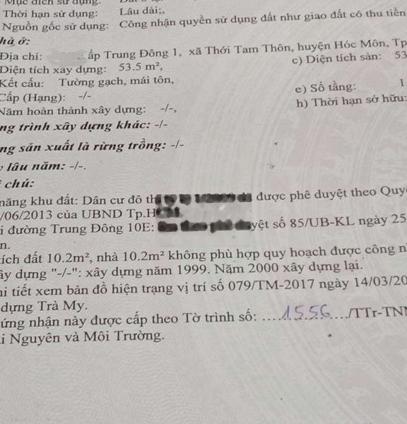 Bán căn nhà cấp 4 mới ken,xã Thới Tam Thôn,DT: 3,70 x 14 (CN: 53,5m2) -01