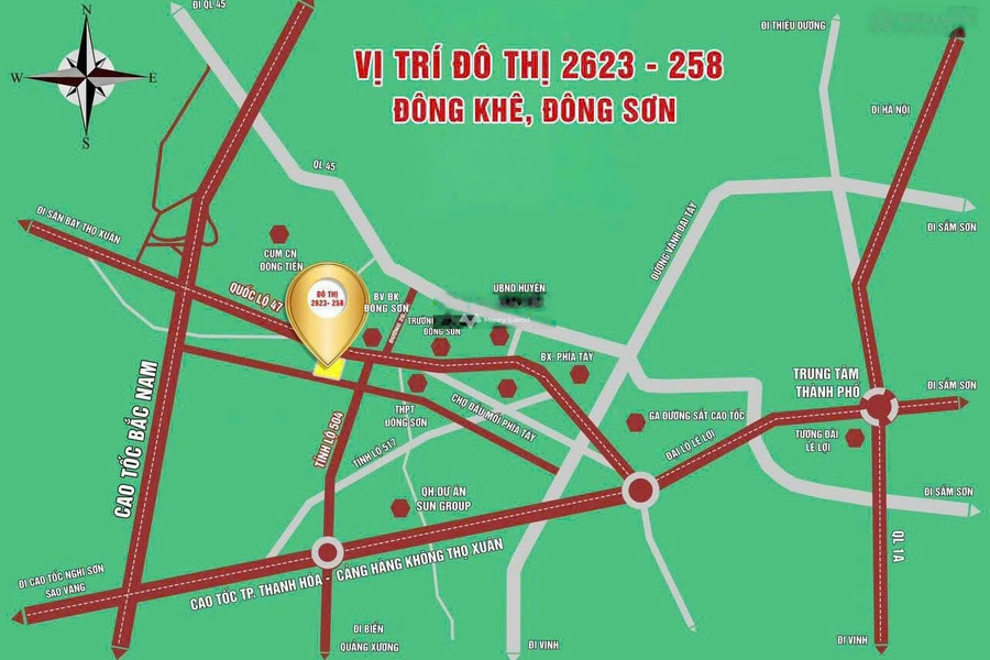 Quốc Lộ 47, Đông Sơn bán đất giá cạnh tranh 1.3 tỷ, hướng Nam có diện tích thực là 1155m2-01