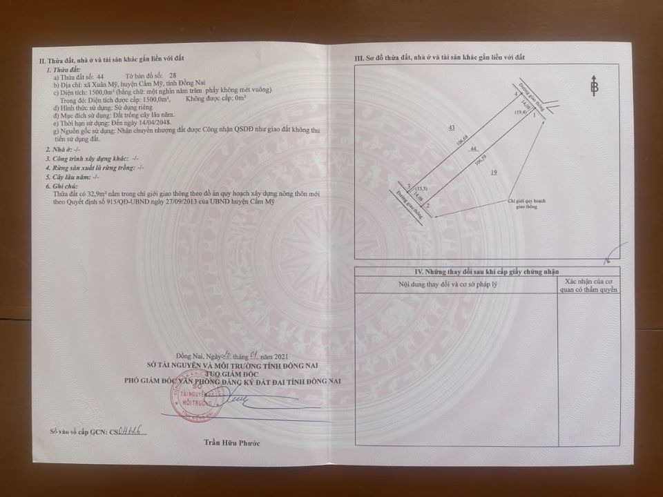 Bán đất huyện Cẩm Mỹ tỉnh Đồng Nai giá 1.4 tỷ-1