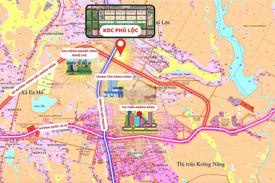 Đầu tư bất động sản bán mảnh đất, 132m2 giá đặc biệt chỉ 668 triệu vị trí đặt tại trung tâm Krông Năng, Đắk Lắk, hướng Đông giá tốt nhất-01