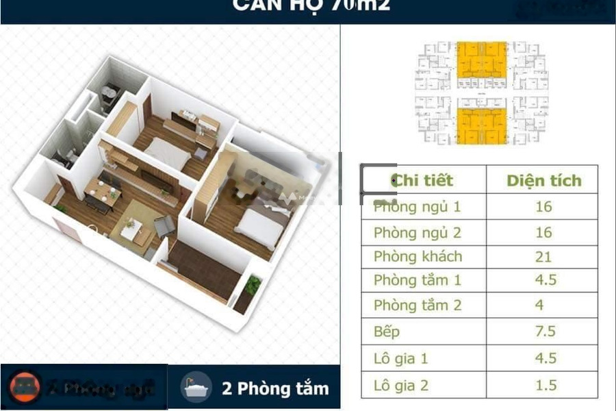 Giấy tờ đầy đủ, bán căn hộ giá bán cạnh tranh chỉ 2.06 tỷ vị trí đặt gần Hoàng Liệt, Hoàng Mai diện tích chính là 70.75m2-01