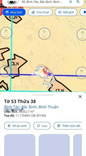 Bán đất 3.33 tỷ Bắc Bình, Bình Thuận có một diện tích là 39186m2-01