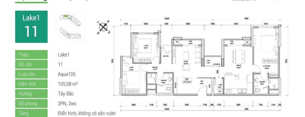 Chính chủ bán căn 3 ngủ diện tích 105m Tòa Lake 1 Ecopark -03