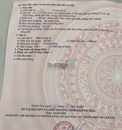 Tổng quan nhà này thì có 2 PN, bán nhà ở có diện tích 86m2 bán ngay với giá phải chăng chỉ 5.8 tỷ vị trí tốt đặt nằm ngay Đường 23/10, Khánh Hòa-01