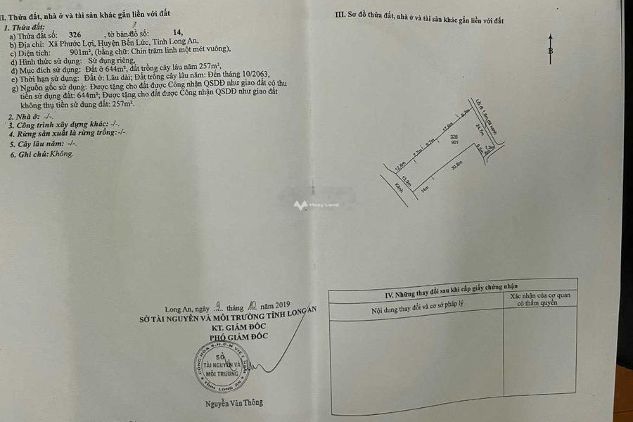 Giá 5.5 tỷ bán đất diện tích thực như trên hình 901m2 vị trí đặt ngay ở Bến Lức, Long An, hướng Đông - Bắc-01