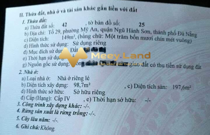 Bán nhà giá cạnh tranh 11.5 tỷ có dt chung là 149 m2 mặt tiền tọa lạc ngay trên Phố Bà Huyện Thanh Quan, Quận Ngũ Hành Sơn