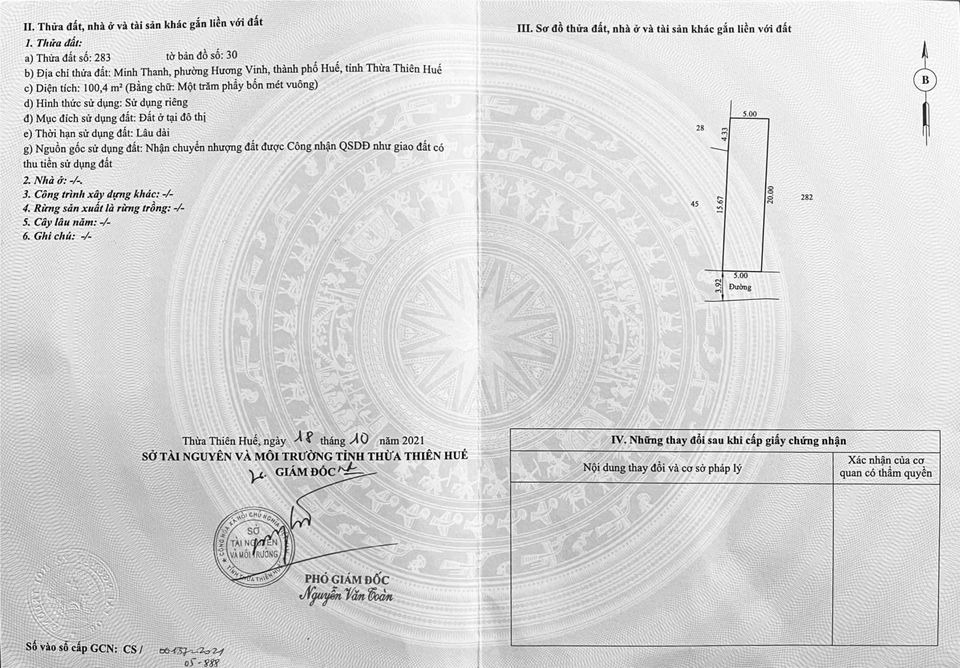 Bán đất thị xã Hương Trà tỉnh Thừa Thiên Huế giá 1.2 tỷ-9