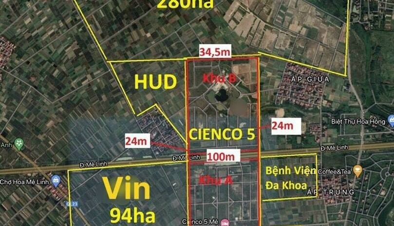 Bán đất tại dự án Cienco 5 Mê Linh, Hà Nội. Diện tích 100m2, giá 2,35 tỷ