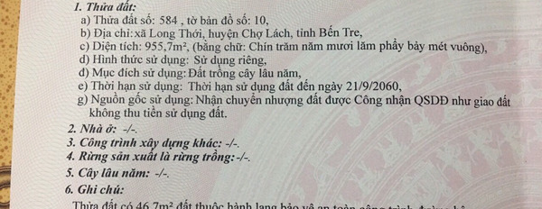 Bán đất tại xã Long Thới, huyện Chợ Lách, tỉnh Bến Tre-03