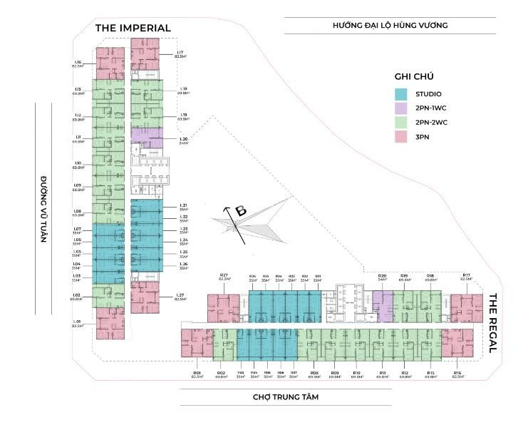 Căn hộ 2 phòng ngủ, bán căn hộ vị trí đẹp nằm trên Việt Trì, Phú Thọ, tổng quan ở trong căn hộ có 2 PN, 2 WC nhà bao mới-01