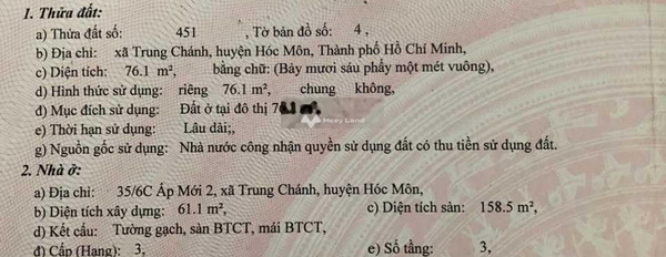 Nhà có 3 phòng ngủ bán nhà bán ngay với giá rẻ 4.6 tỷ diện tích rộng 76.1m2 vị trí đẹp ngay trên Trung Chánh, Hồ Chí Minh-02