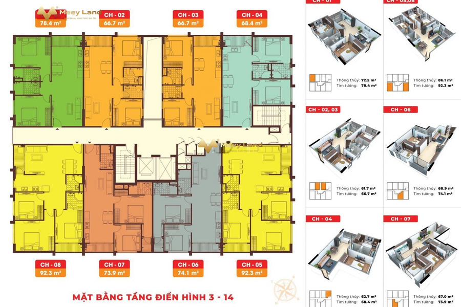 Bán căn hộ chung cư Handico 30 Nghi Phú, 3 phòng ngủ-01