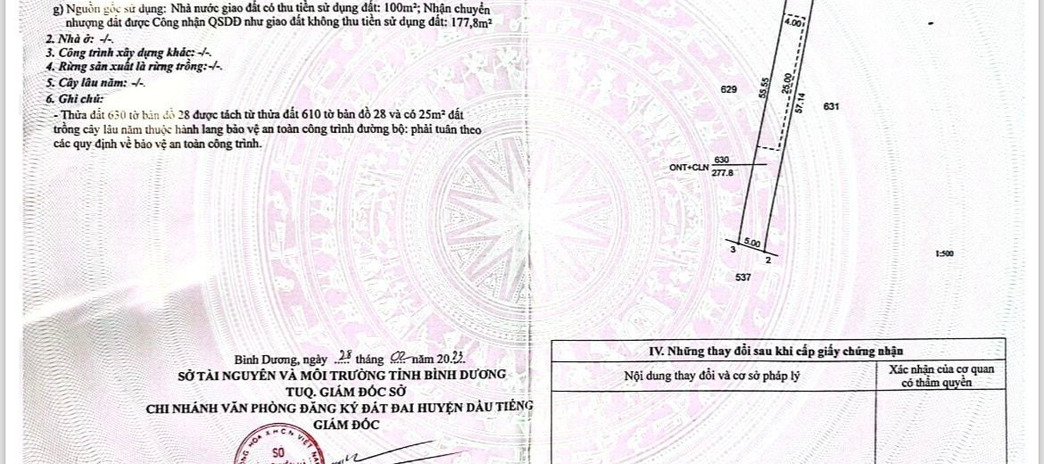 Cần bán đất huyện Bàu Bàng, tỉnh Bình Dương giá 480 triệu