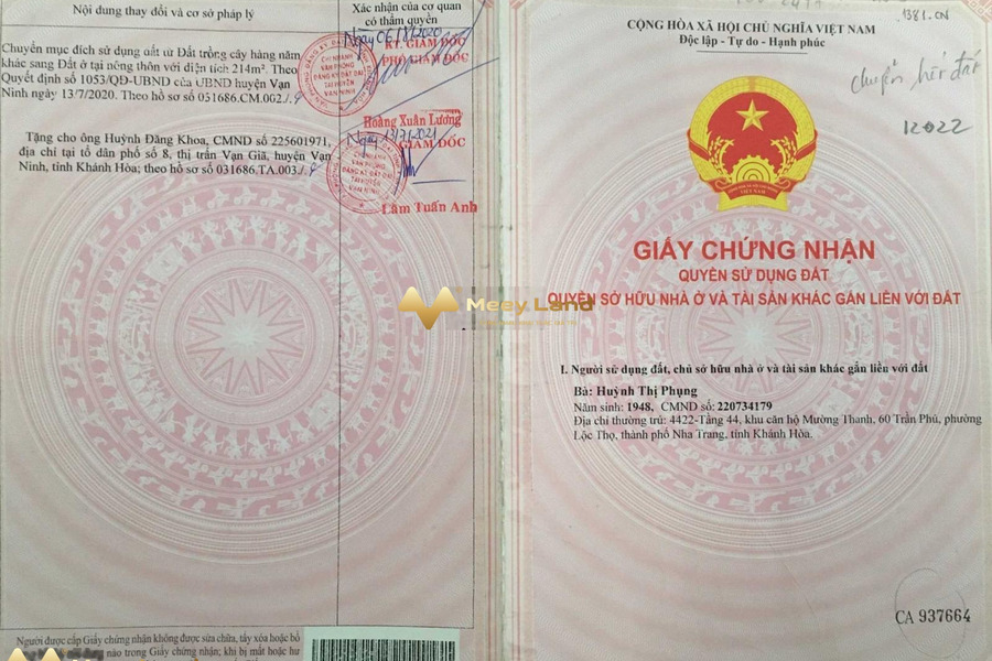 Ở Vạn Ninh, Khánh Hòa bán đất có diện tích chung 248.5 m2-01