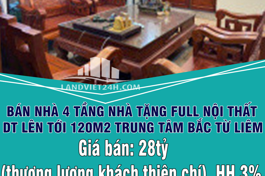 Chính chủ bán nhà 4 tầng nhà tặng full nội thất, lên tới 120m2 trung tâm Bắc Từ Liêm-01