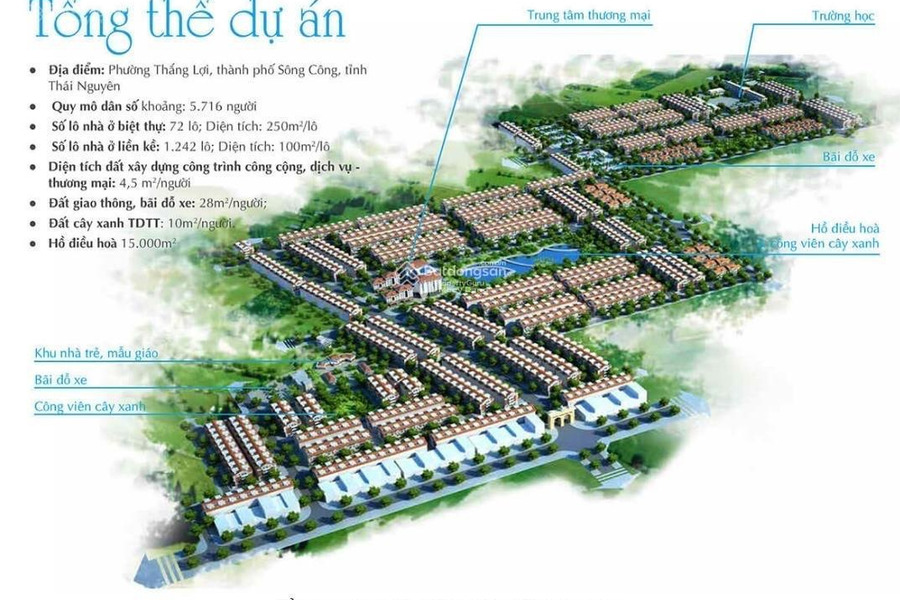 Bán biệt thự với diện tích tiêu chuẩn 208m2 mặt tiền nằm ngay trên Sông Công, Thái Nguyên-01