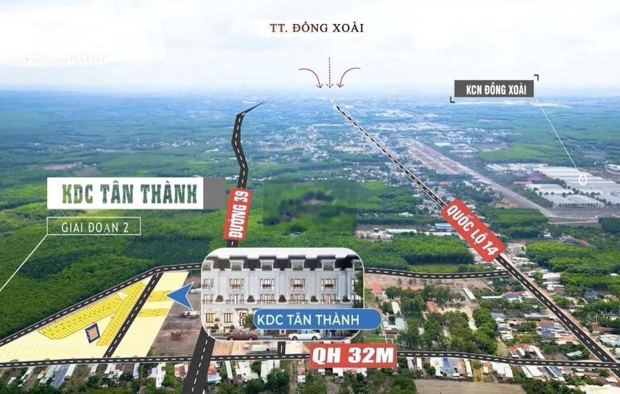 CẦN BÁN GẤP 250M2 , HAI MẶT TIỀN ĐỐI DIỆN KCN ĐỒNG XOÀI 1, 2 -01