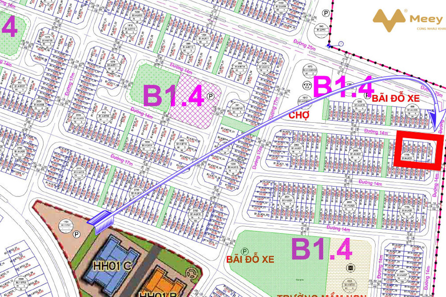 Cần bán lô góc liền kề khu B1.4 tại dự án Khu đô thị Thanh Hà Cienco 5-01