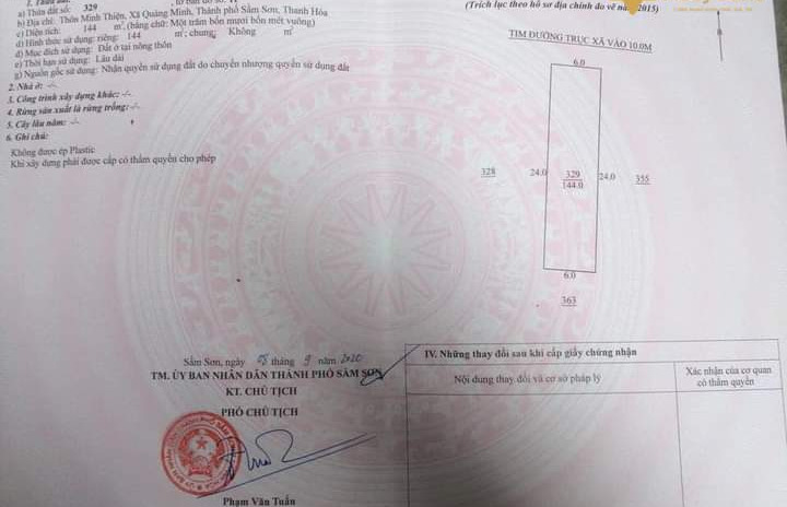 Cần tiền dịp tết bán rẻ lô đất sổ đỏ chính chủ rất đẹp tại TP Sầm Sơn, Thanh Hóa