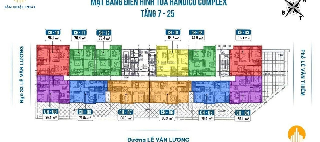 Hướng Tây - Bắc, bán căn hộ vị trí đặt ở trung tâm Thanh Xuân, Hà Nội, trong căn hộ tổng quan bao gồm 2 PN, 2 WC cực kì tiềm năng
