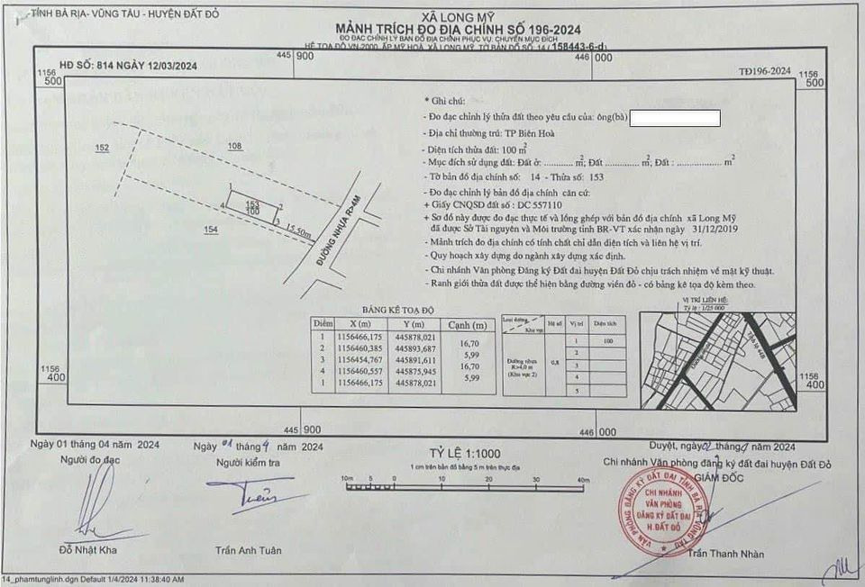 Bán đất huyện Đất Đỏ tỉnh Bà Rịa - Vũng Tàu giá 3.8 tỷ-2