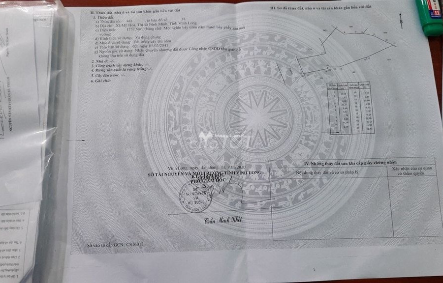 Nhà phố Thị xã Bình Minh Mỹ Hòa, Mỹ Hòa bán đất giá hấp dẫn chỉ 14.06 tỷ diện tích chung 7576m2-01