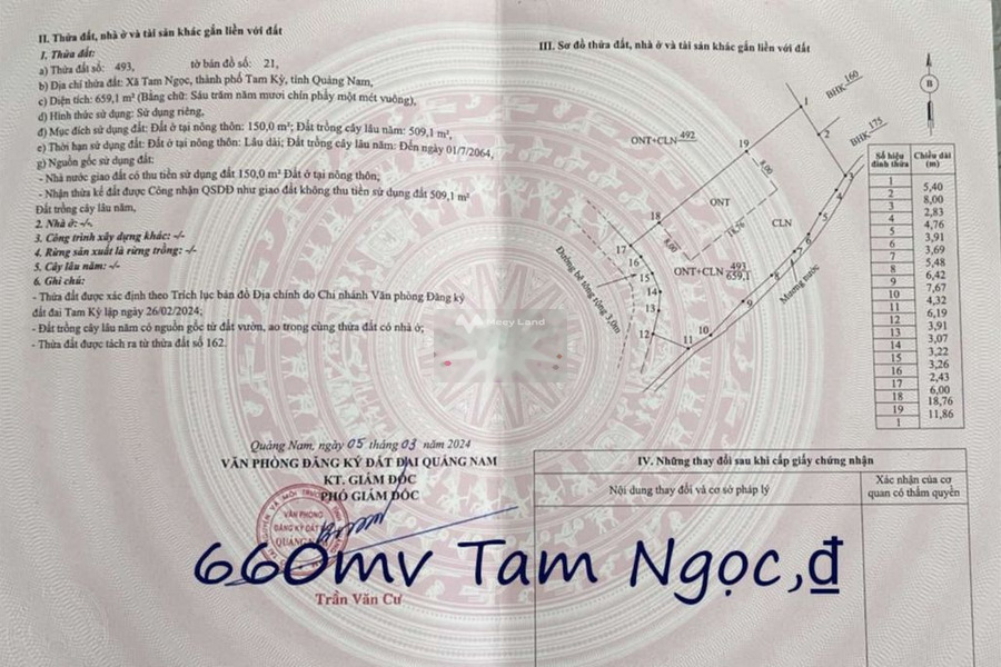 Giá bán vô cùng rẻ chỉ 3 tỷ bán đất có diện tích là 1200m2 mặt tiền tọa lạc ở Tam Ngọc, Tam Kỳ-01