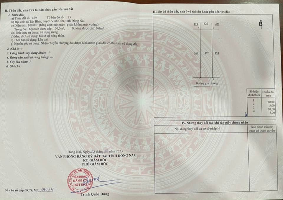 Mua bán đất Huyện Định Quán Tỉnh Đồng Nai giá 2.02 tỷ-1