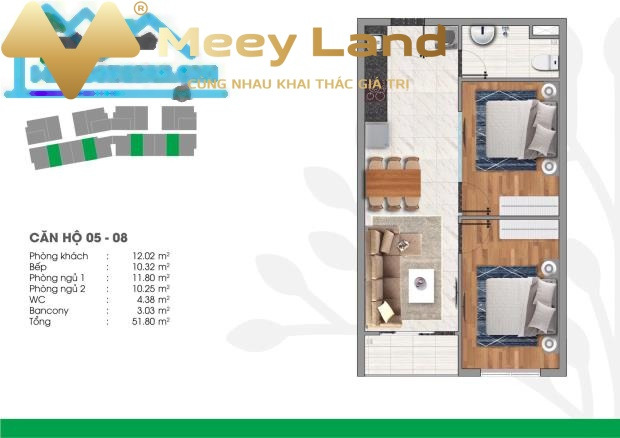 Giải quyết việc ngay, bán chung cư ngay Lái Thiêu, Thuận An giá bán hợp lý từ 1.3 tỷ với tổng diện tích 52 m2-01