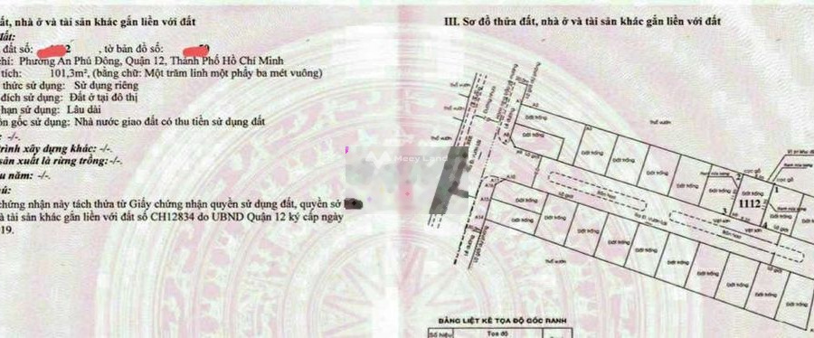 Giá công khai 6.5 tỷ bán đất có diện tích tiêu chuẩn 102m2 vị trí đặt nằm ngay An Phú Đông, Quận 12, hướng Đông Nam-01