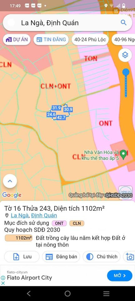 Bán đất huyện Định Quán tỉnh Đồng Nai giá 1.05 tỷ-1