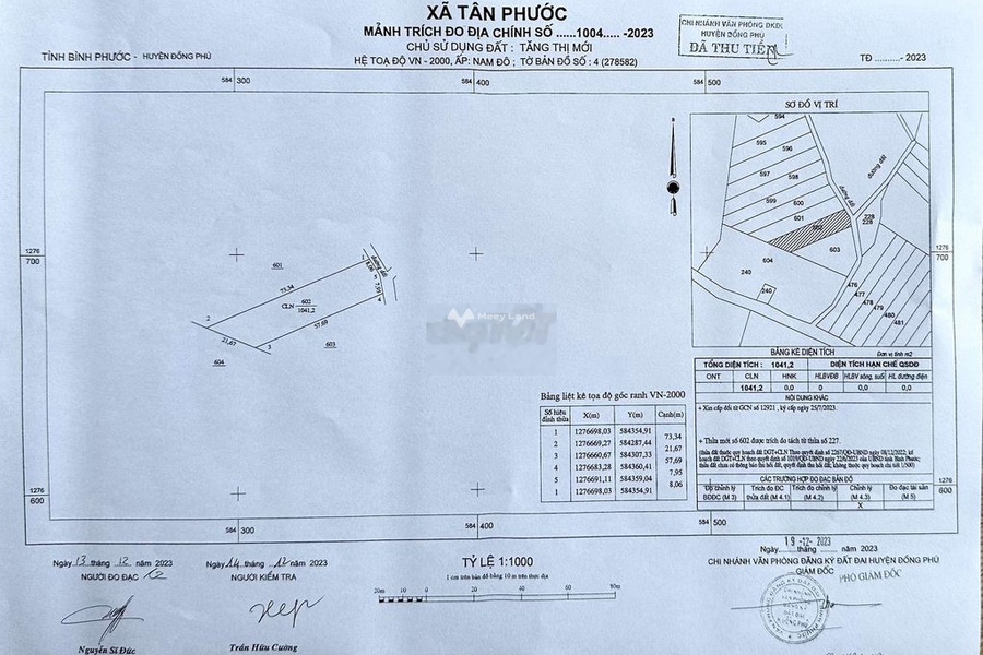 Giá bán hữu nghị 330 triệu, Bán đất diện tích thực là 1047m2 vị trí đặt nằm ngay Tân Phước, Bình Phước không tiếp trung gian-01