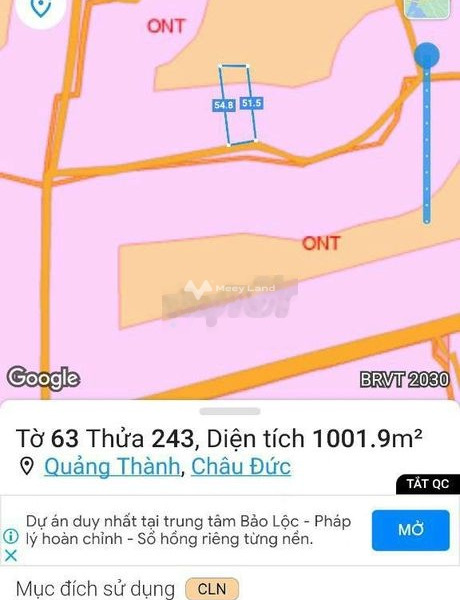 Ở Châu Đức, Bà Rịa-Vũng Tàu bán đất 1.4 tỷ với diện tích chuẩn 1000m2-01