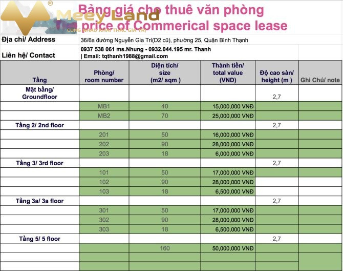 Vị trí đặt tọa lạc ngay trên Đường D2, Bình Thạnh cho thuê sàn văn phòng 26 triệu/tháng 70 m2-01