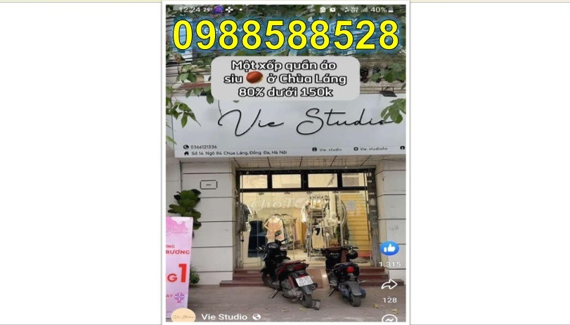 Cho thuê cửa hàng tại 69 Nguyễn Chí Thanh, Đống Đa, Hà Nội