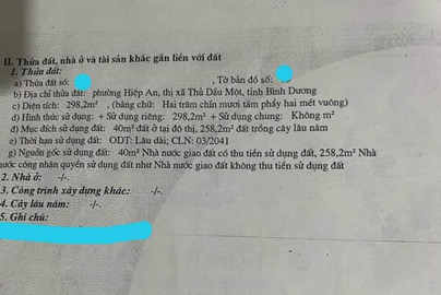 Bán đất thành phố Thủ Dầu Một tỉnh Bình Dương giá 3.0 tỷ