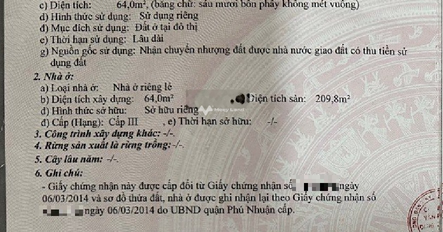 Bán nhà ở diện tích 64m2 giá bán bàn giao 18 tỷ vị trí mặt tiền ngay trên Phường 2, Hồ Chí Minh, hướng Nam