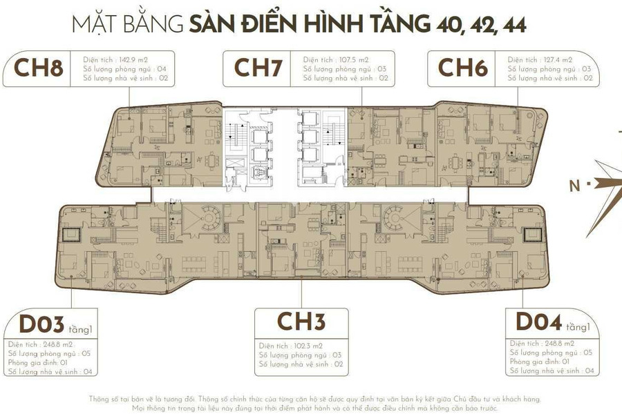 Căn hộ gồm có tất cả 3 phòng ngủ, bán căn hộ hướng Tây tọa lạc gần Nguyễn Văn Huyên, Xuân Tảo, nhìn chung có 3 PN, 2 WC không tiếp trung gian-01