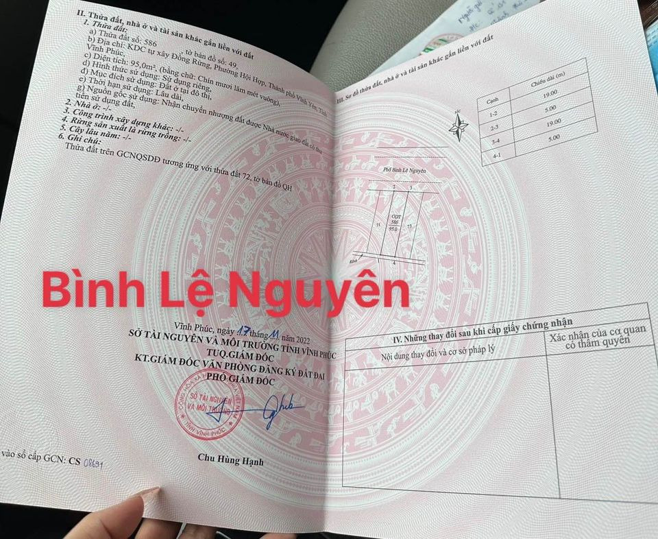 Bán đất thành phố Vĩnh Yên tỉnh Vĩnh Phúc giá 1 tỷ-6