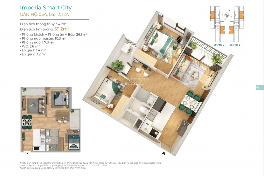 Bán căn hộ vị trí thuận lợi nằm tại Nam Từ Liêm, Hà Nội diện tích tiêu chuẩn 47.6m2 trong căn hộ có tổng cộng Cơ bản-01