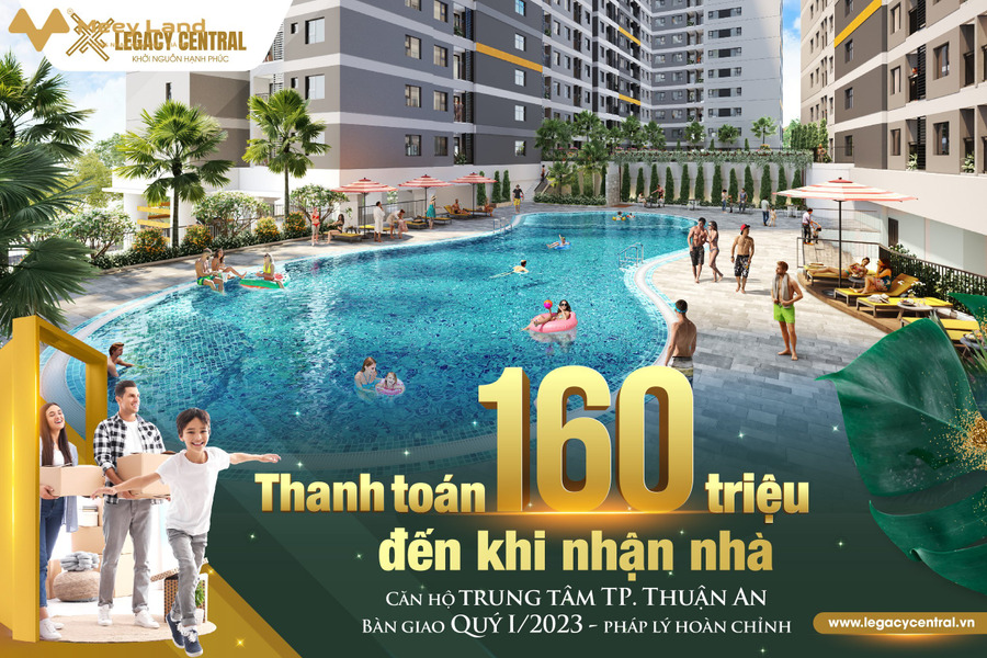 Bán căn hộ Legacy Central - Trung tâm Thuận An - Thanh toán 160 triệu - Chiết khấu 9%-01