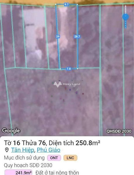 Giá bán tốt bất ngờ 1.25 tỷ, Bán đất có diện tích thực 250m2 vị trí tại Tân Hiệp, Phú Giáo, hướng Bắc tiện ích bao phê-01