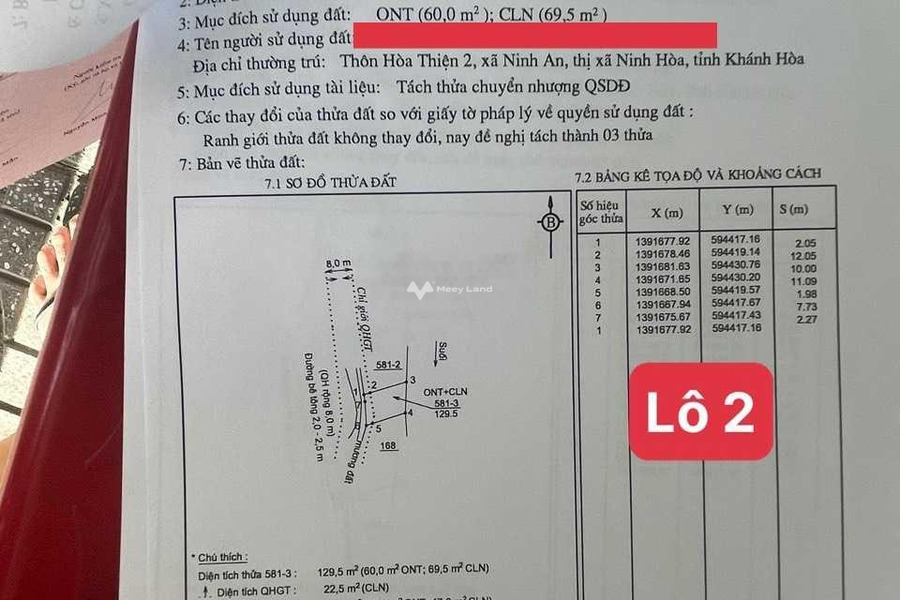 Nằm tại Ninh An, Khánh Hòa bán đất 329 triệu Có tổng diện tích 122m2-01