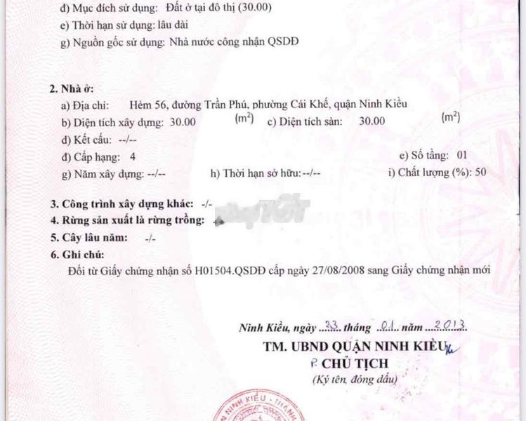 Bán nhà bán ngay với giá cực tốt chỉ 1.39 tỷ có diện tích chung là 30m2 ngay ở Cái Khế, Cần Thơ-01