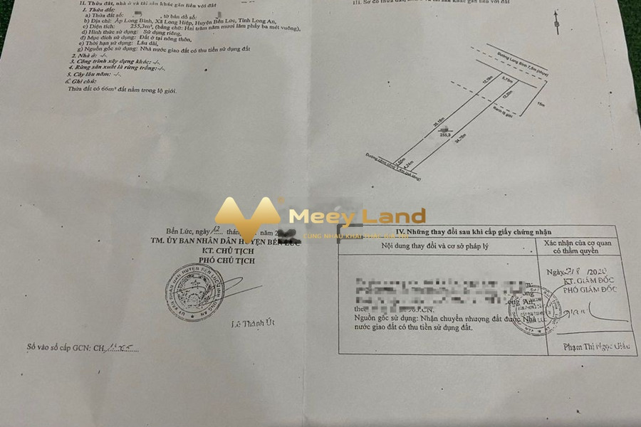 Xã Long Hiệp, Huyện Bến Lức 3.3 tỷ bán đất dt chuẩn 255m2-01