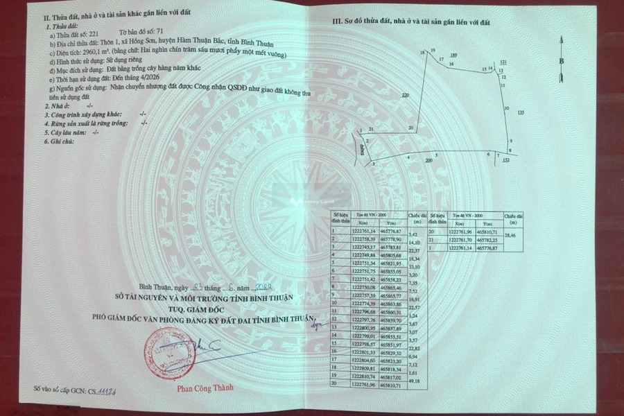 Ảnh hưởng dịch bán mảnh đất, 3300m2 giá bán gốc chỉ 2.8 tỷ vị trí thuận lợi nằm ở Hồng Sơn, Hàm Thuận Bắc hỗ trợ mọi thủ tục miễn phí-01