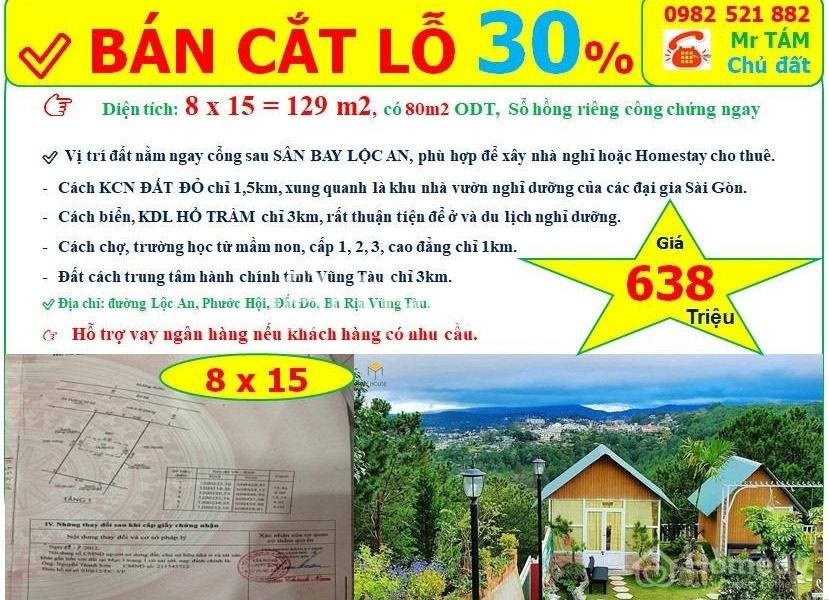Giá bán hạt dẻ 628 triệu, Bán đất diện tích trong khoảng 110m2 vị trí đặt ở trung tâm Lộc An, Bà Rịa-Vũng Tàu giá siêu rẻ-01
