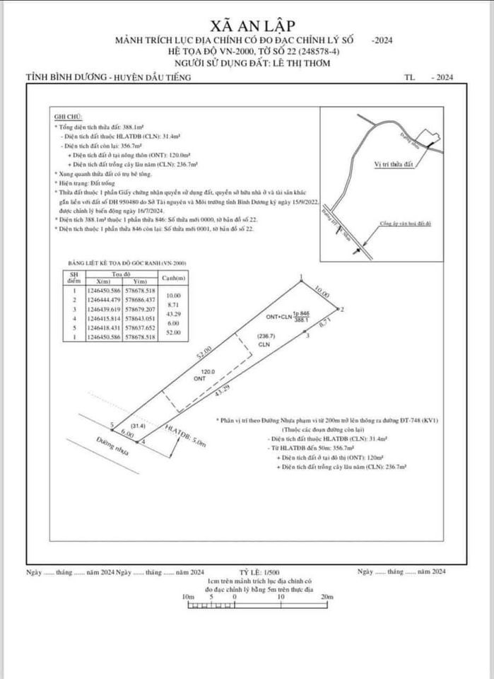 Bán đất huyện Dầu Tiếng tỉnh Bình Dương giá 680.0 triệu-3