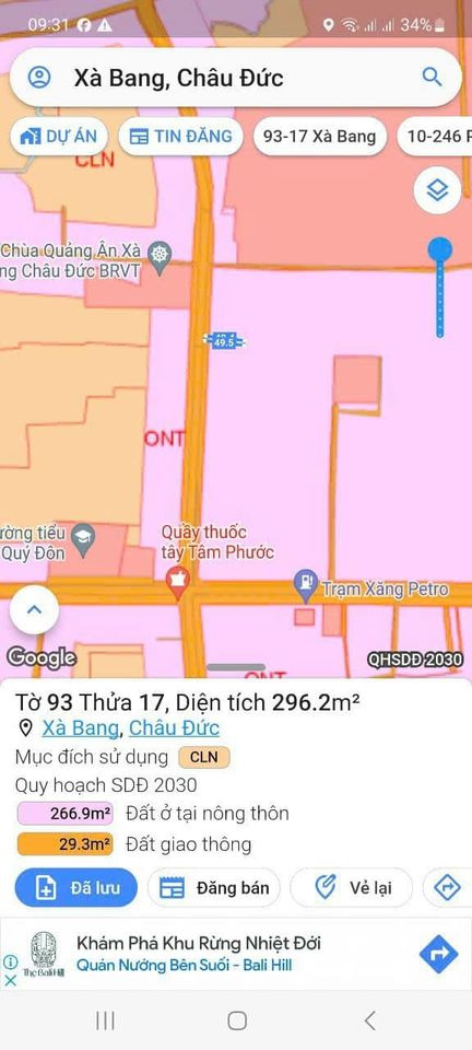 Bán đất huyện Châu Đức tỉnh Bà Rịa - Vũng Tàu giá 1.32 tỷ-2