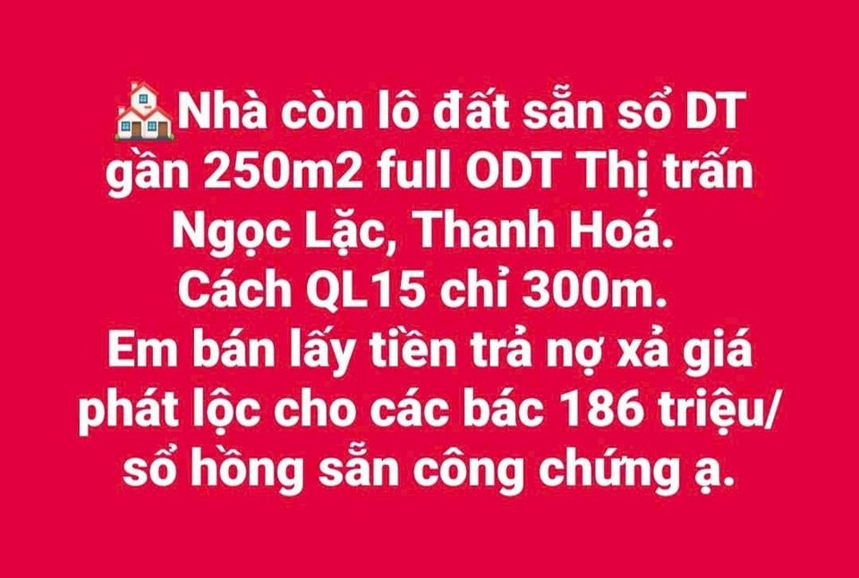 Bán nhà riêng huyện Ngọc Lặc tỉnh Thanh Hóa giá 186.0 triệu-0